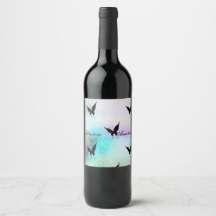 Étiquette Pour Bouteilles De Vin Cool, Extraordinaire, Galaxie, Papillon