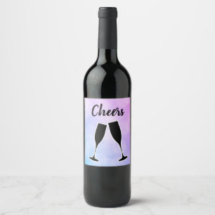 Étiquette Pour Bouteilles De Vin Cool Extraordinaire tendance violet avec votre nom
