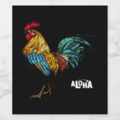 Étiquette Pour Bouteilles De Vin coq hawaii aloha hawaiian 157 (Étiquettes simples)
