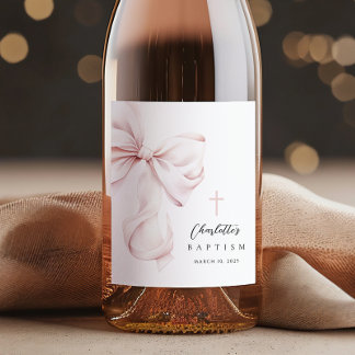 Étiquette Pour Bouteilles De Vin Coquette Bow Baptême
