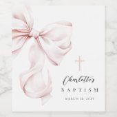 Étiquette Pour Bouteilles De Vin Coquette Bow Baptême (Étiquettes simples)