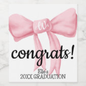 Étiquette Pour Bouteilles De Vin Coquette rose Monogram Bow (Étiquettes simples)