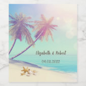 Étiquette Pour Bouteilles De Vin Coquillages de plage de Palms (Étiquettes simples)