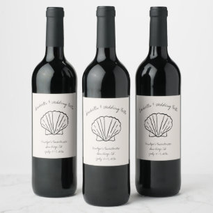Étiquette Pour Bouteilles De Vin Coquillages et cloches Mariages Décor de soirée Ba