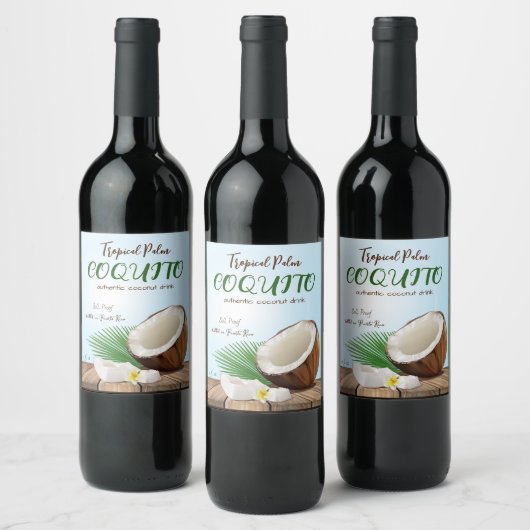 Étiquette Pour Bouteilles De Vin Coquito Coconut Tropical (Bouteilles)