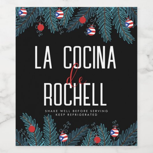 Étiquette Pour Bouteilles De Vin Coquito de Noël (Étiquettes simples)
