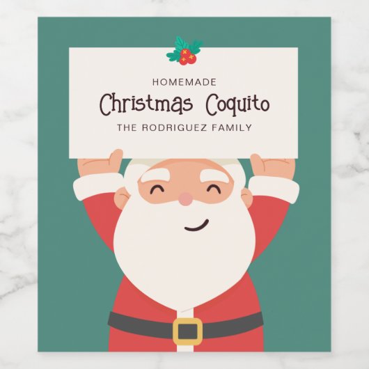 Étiquette Pour Bouteilles De Vin Coquito de Noël (Étiquettes simples)
