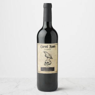Étiquette Pour Bouteilles De Vin Corbeau Maudit : L'Étiquette de Bouteille d'Hallow