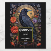Étiquette Pour Bouteilles De Vin Corbeau noir - Vin gothique foncé (Étiquettes simples)