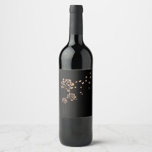 Étiquette Pour Bouteilles De Vin Corgi Flower Fly Dandelion mignon Amoureux des chi