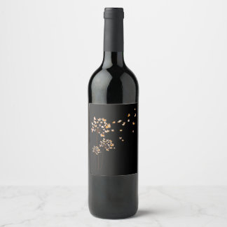 Étiquette Pour Bouteilles De Vin Corgi Flower Fly Dandelion mignon Amoureux des chi