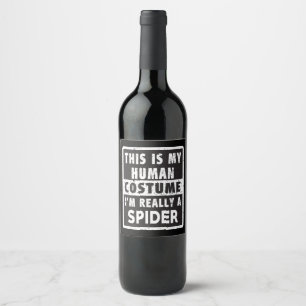 Étiquette Pour Bouteilles De Vin Costume d'Halloween Araignée drôle Costume d'araig