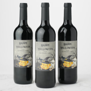 Étiquette Pour Bouteilles De Vin Costumes et cocktails éffrayants Halloween