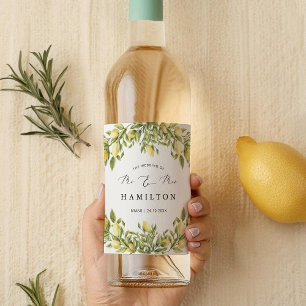 Étiquette Pour Bouteilles De Vin Côte amalfitaine jaune Mariage méditerranéen