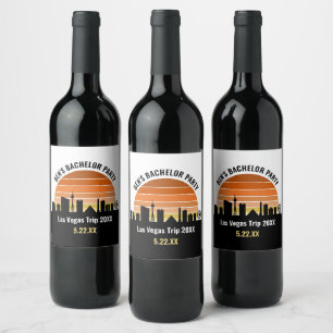 Étiquette Pour Bouteilles De Vin Coucher de soleil à Las Vegas pour un enterrement