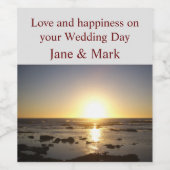 Étiquette Pour Bouteilles De Vin Coucher de soleil de Kalbarri (Étiquettes simples)