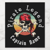 Étiquette Pour Bouteilles De Vin Coucher de soleil de pirate (Étiquettes simples)