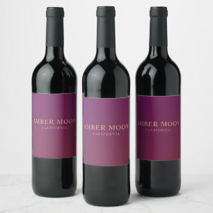 Étiquette Pour Bouteilles De Vin Couleur de vin bordeaux classique élégant professi