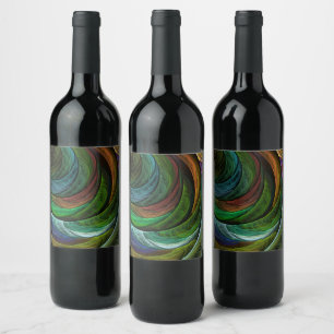 Étiquette Pour Bouteilles De Vin Couleur Gloire Moderne Art Abstrait Motif Élégant