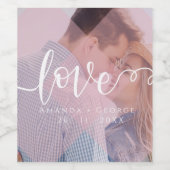 Étiquette Pour Bouteilles De Vin Couleur Pastel | Amour | Photo | (Étiquettes simples)