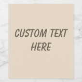 Étiquette Pour Bouteilles De Vin Couleur uni Champagne beige (Étiquettes simples)