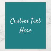 Étiquette Pour Bouteilles De Vin Couleur uni profond Aqua turquoise (Étiquettes simples)