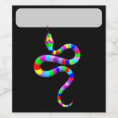 Étiquette Pour Bouteilles De Vin Couleurs arc-en-ciel psychédéliques serpent (Étiquettes simples)