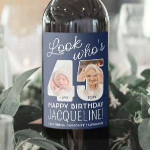 Étiquette Pour Bouteilles De Vin Couleurs DIY • Joyeux 45e Anniversaire 2 Photos