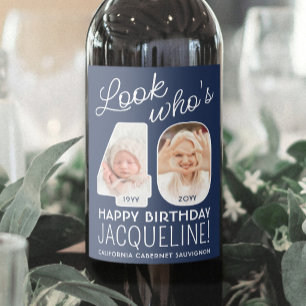 Étiquette Pour Bouteilles De Vin Couleurs DIY • Joyeux Anniversaire 40 ans 2 Photos