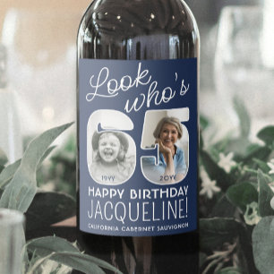Étiquette Pour Bouteilles De Vin Couleurs DIY • Joyeux Anniversaire 65 Fête 2 Photo