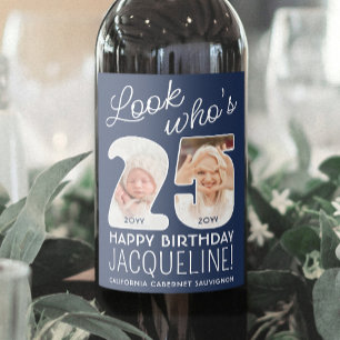 Étiquette Pour Bouteilles De Vin Couleurs DIY • Regarde qui a 25 ans Fête d'anniver