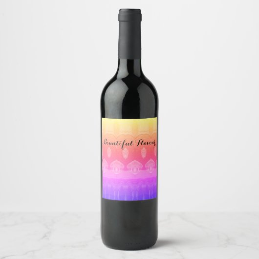 Étiquette Pour Bouteilles De Vin Couleurs pastel (Devant)