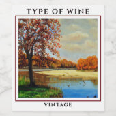 Étiquette Pour Bouteilles De Vin Country Farm House Artwork (Étiquettes simples)