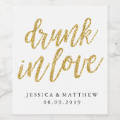 Étiquette Pour Bouteilles De Vin Coupé dans l'amour fausse parties scintillant en o (Étiquettes simples)