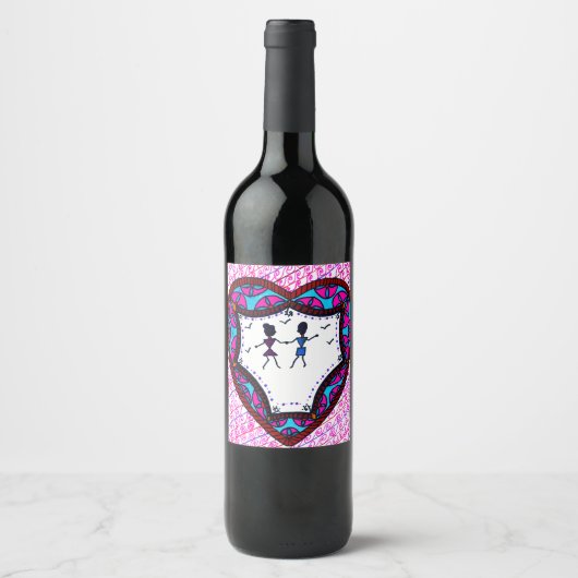 Étiquette Pour Bouteilles De Vin Couple dansant (Devant)