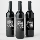 Étiquette Pour Bouteilles De Vin Couples mariés 16 ans (Bouteilles)