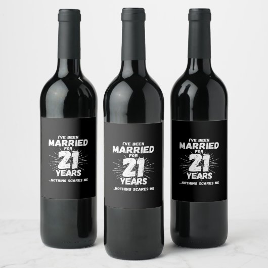 Étiquette Pour Bouteilles De Vin Couples mariés 21 ans drôle 21ème anniversaire (Bouteilles)
