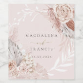 Étiquette Pour Bouteilles De Vin couronne de fleurs boho (Étiquettes simples)