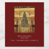 Étiquette Pour Bouteilles De Vin Coutume Noël Rouge & Or (Étiquettes simples)