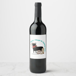 Étiquette Pour Bouteilles De Vin Cowboy Casquettes