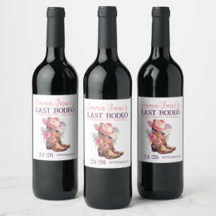 Étiquette Pour Bouteilles De Vin Cowgirl Dernier Rodeo Rose Bachelorette