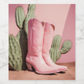 Étiquette Pour Bouteilles De Vin Cowgirl Rosé (Étiquettes simples)