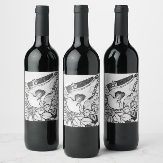 Étiquette Pour Bouteilles De Vin Coyote de cristal  (Bouteilles)