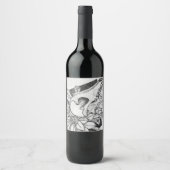 Étiquette Pour Bouteilles De Vin Coyote de cristal  (Devant)