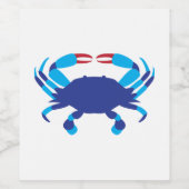 Étiquette Pour Bouteilles De Vin Crabe bleu (Étiquettes simples)