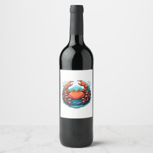 Étiquette Pour Bouteilles De Vin crabe-drole