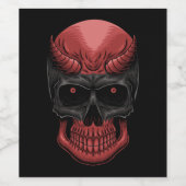 Étiquette Pour Bouteilles De Vin Crâne d'Halloween effrayant (Étiquettes simples)