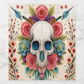 Étiquette Pour Bouteilles De Vin Crâne énigmatique (Étiquettes simples)