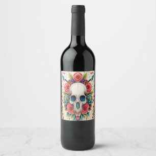Étiquette Pour Bouteilles De Vin Crâne énigmatique