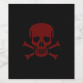 Étiquette Pour Bouteilles De Vin Crâne et os (Étiquettes simples)